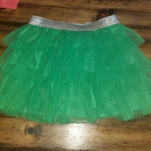 Girls tulle green skirt